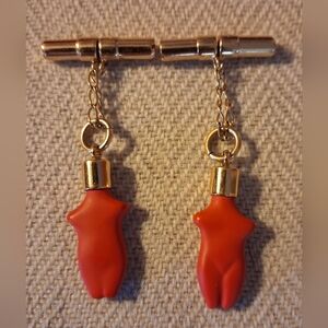 Chloe Earrings Femininities Woman's Torso Red